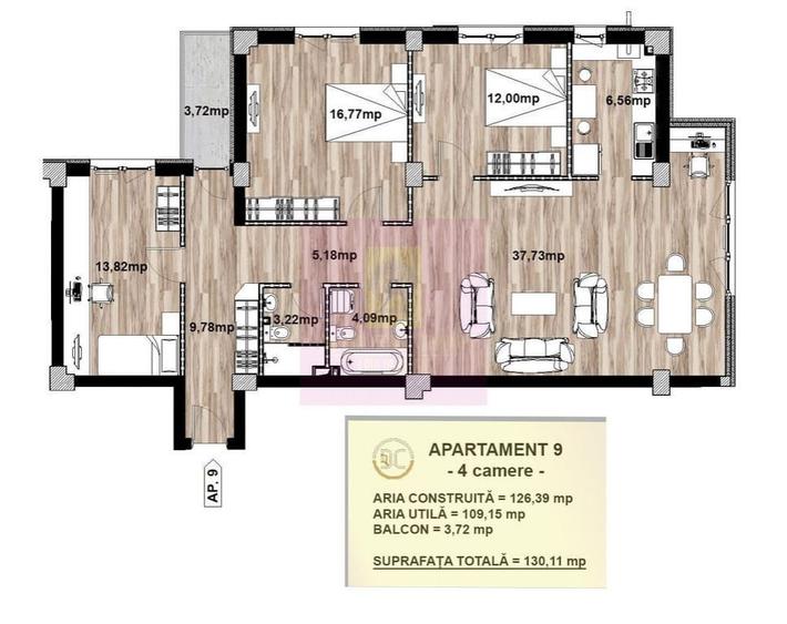 Apartament cu 4 camere decomandat în Central