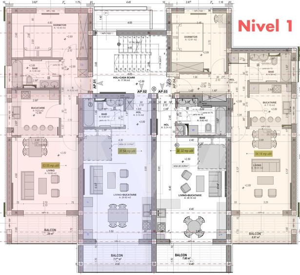 Apart. cu 2 cam. pe două nivele, cu logie. Vilă design modern în Cristian-Sibiu - 10