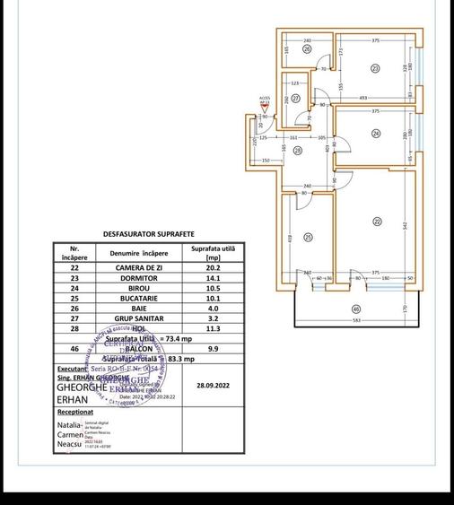 Apartament cu 3 camere decomandat în Exterior Vest