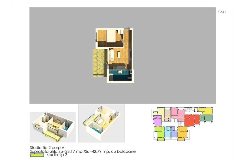 Apartament cu 2 camere decomandat în Schitu