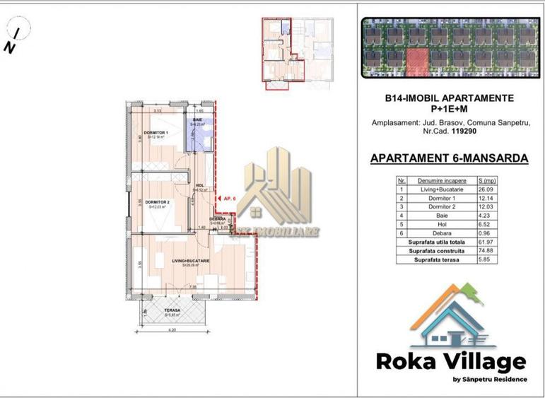 Apartament cu 3 camere, mobilat în Sânpetru