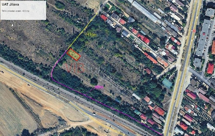 Teren intravilan de 423 mp, în Jilava