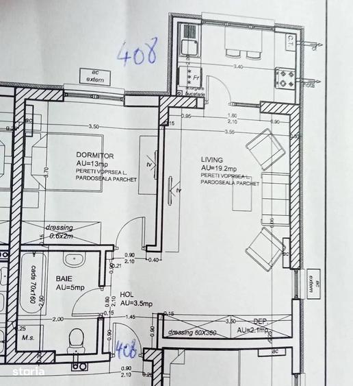 Apartament cu 2 camere în Rudeni