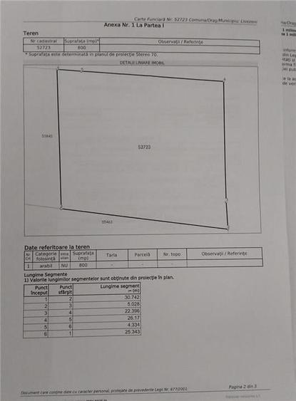 Teren Construcții intravilan de 800 mp, în Livezeni