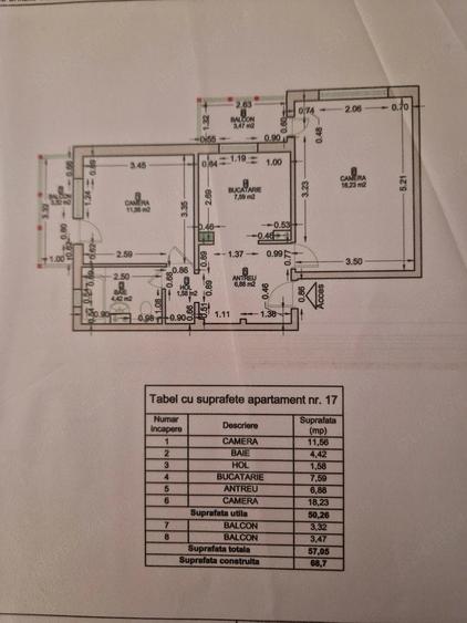 Apartament cu 2 camere decomandat în Soarelui