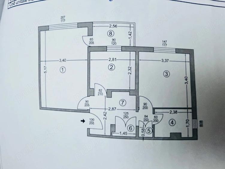 Apartament cu 2 camere decomandat în Central