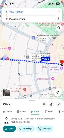 Apartament cu 2 camere decomandat în Central