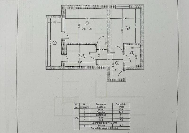 Apartament cu 2 camere decomandat în Central