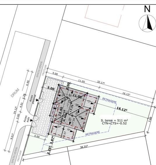 Parcela la asfalt cu zona verde mare in fata parcelei. 0% Comision prin Poremo I - 3