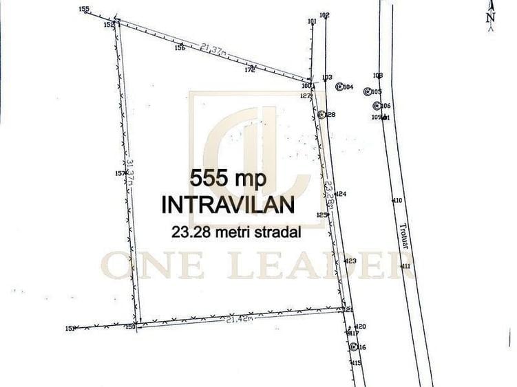 Teren Intravilan 555 mp de Vanzare Bran Central | 23.28 m Deschidere - 3
