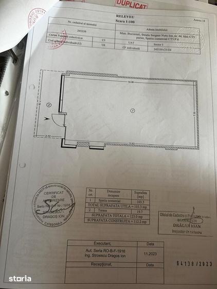 Spațiu comercial, de 123 mp, în 13 Septembrie