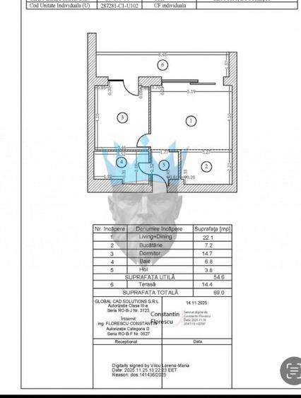 Apartament cu 2 camere semidecomandat, mobilat în Băneasa