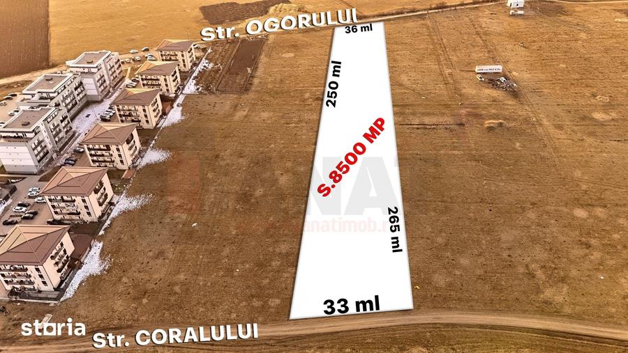 RO/EN Teren Intravilan, 8500 mp, Turnisor, deschidere 2strazi |SkyView - 3