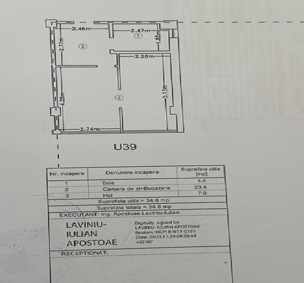 Garsonieră decomandată în Vișani