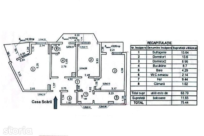 Apartament cu 3 camere decomandat, mobilat în Siderurgiștilor