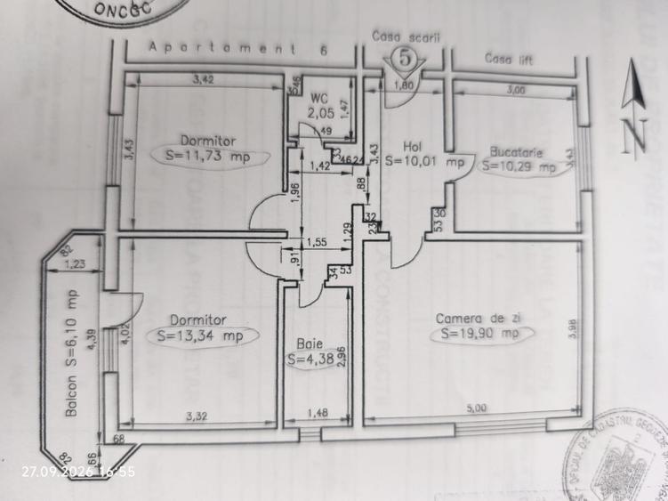 Apartament cu 3 camere decomandat în Central