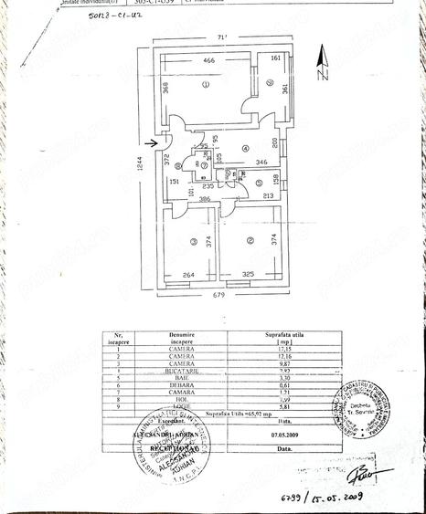 Apartament cu 3 camere decomandat în Central