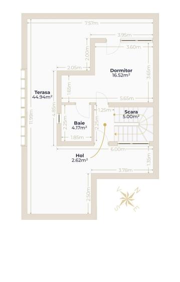 Duplex cu 5 camere cu Canalizare în Voluntari