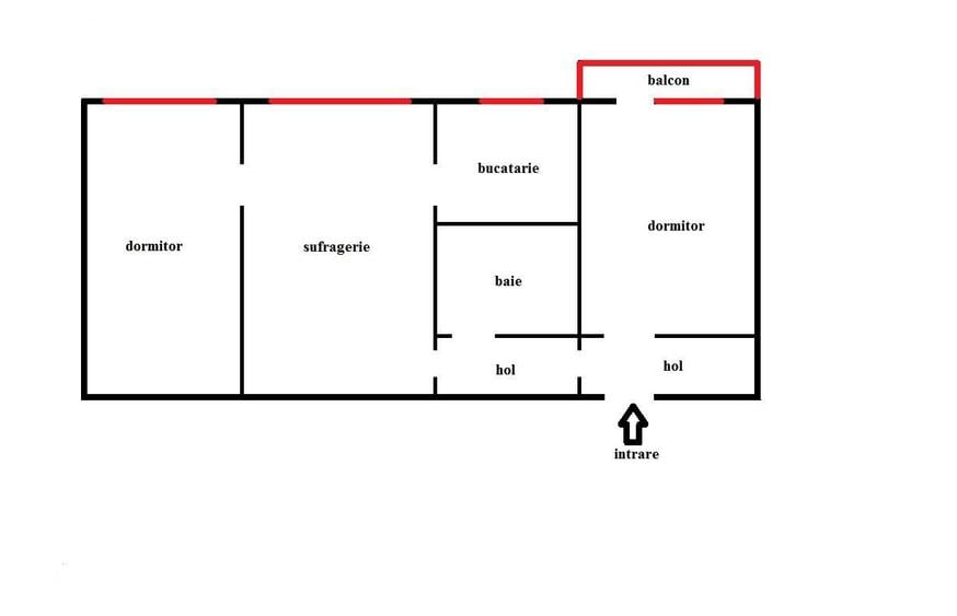 Apartament cu 3 camere în Sud