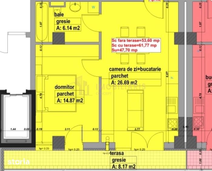 Apartament cu 2 camere în Republicii