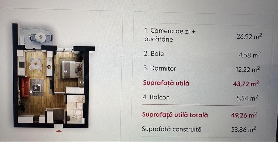 Comision 0% NOU (data in folosinta Sep 2026) Inchiriere HILS Sunrise (5min metrou) apartament 2 camere tip 2B Bl 4 et 1 si loc de parcare subteran - 2