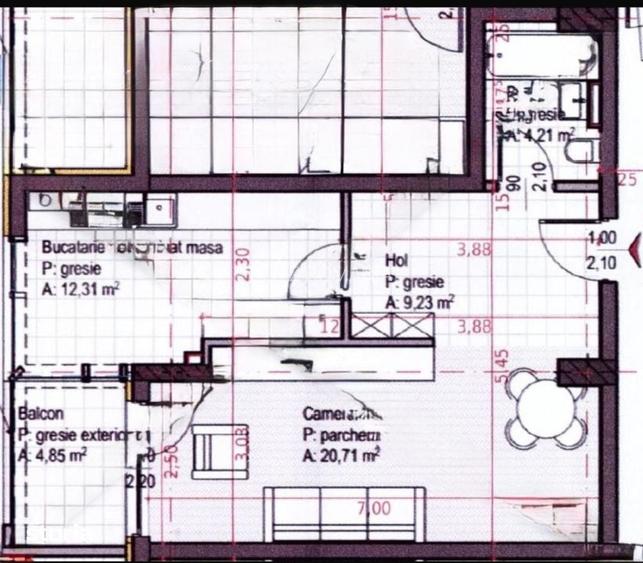 Apartament cu 1 camera + bucatarie inchisa, Soporului aproape de I