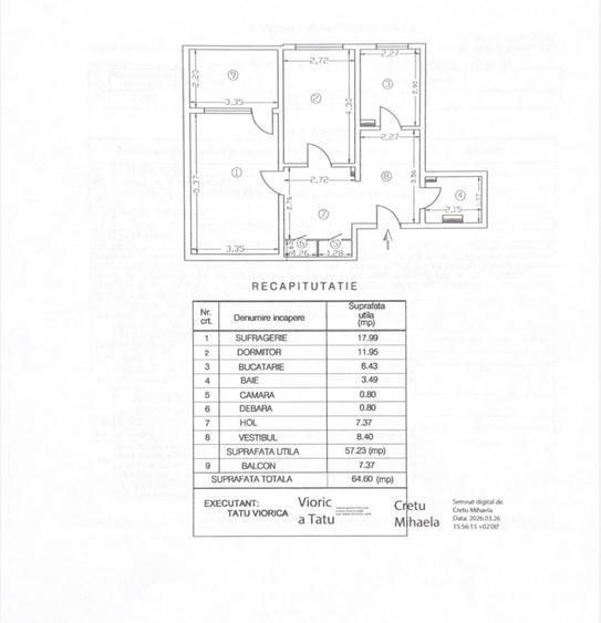 Apartament cu 2 camere decomandat în Gorjului