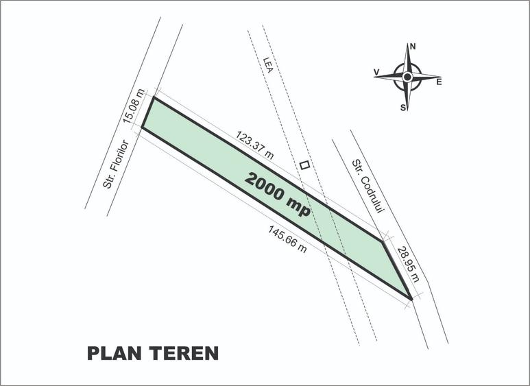 Teren Construcții intravilan de 2000 mp, în Central