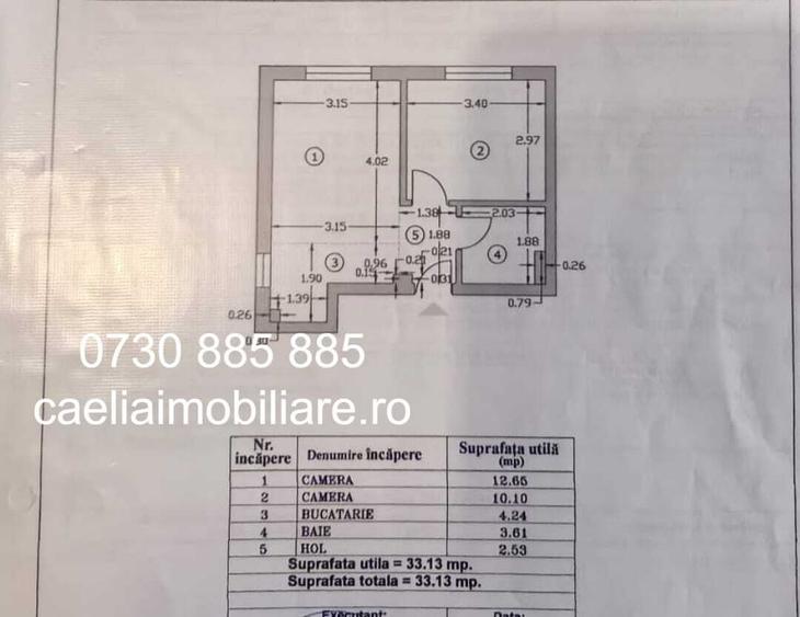 Apartament cu 2 camere semidecomandat în Păcii