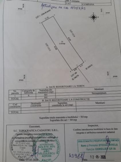 Teren agricol intravilan de 501 mp, în Cumpăna