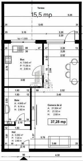 Apartamente cu o camera/TERASE 14-16mp/IMOBIL NZEB/TVA INCLUS. - 1