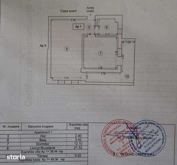 Apartament cu 2 camere în Nord