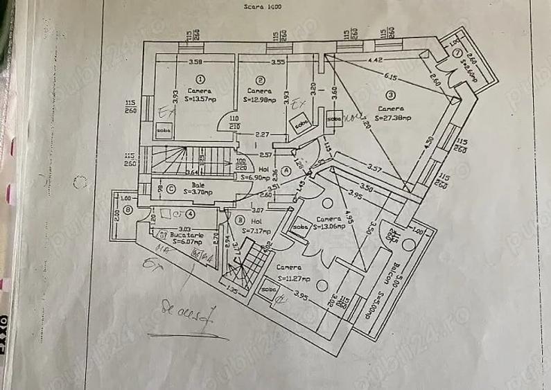 Apartament cu 5 camere decomandat în Armeneasca