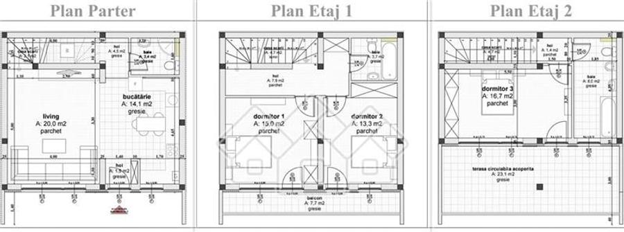 Duplex cu 4 camere cu Canalizare în Cristian