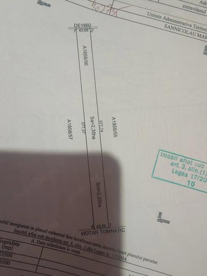 Teren de 23500 mp, în Exterior Vest