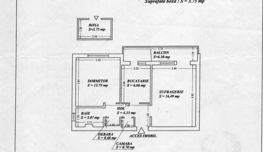Apartament cu 2 camere decomandat în Km 4