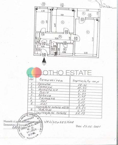Apartament cu 2 camere, mobilat în Crângași