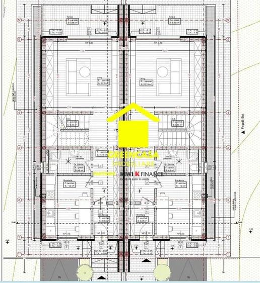 Duplex cu 4 camere cu Canalizare în Florești