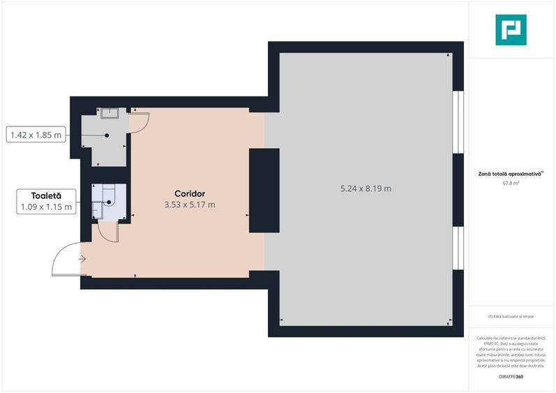Apartament cu 2 camere în Ultracentral