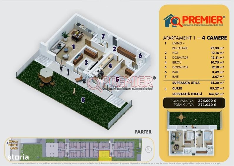 Apartament cu 4 camere în Central