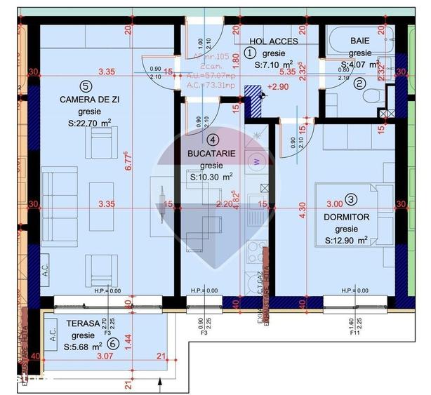 Apartament cu 2 camere în Tărian