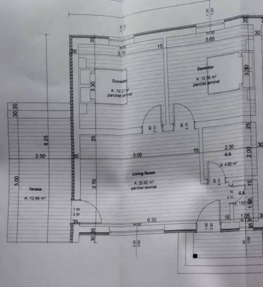 Apartament cu 3 camere semidecomandat în Mânăstirea