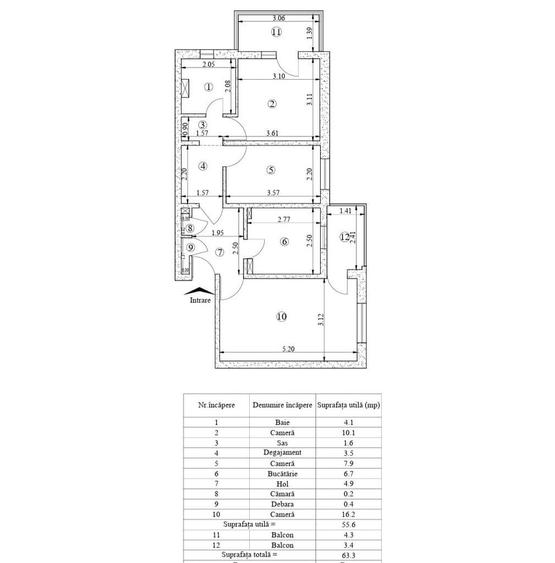 Apartament cu 3 camere decomandat în Alexandru cel Bun