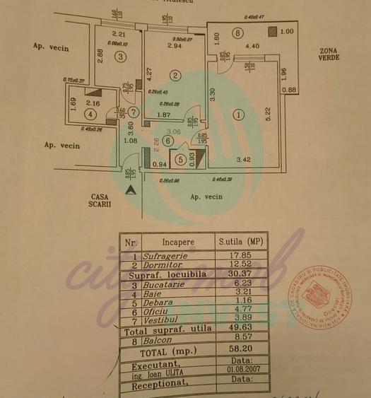 Apartament cu 2 camere decomandat, mobilat în Titulescu