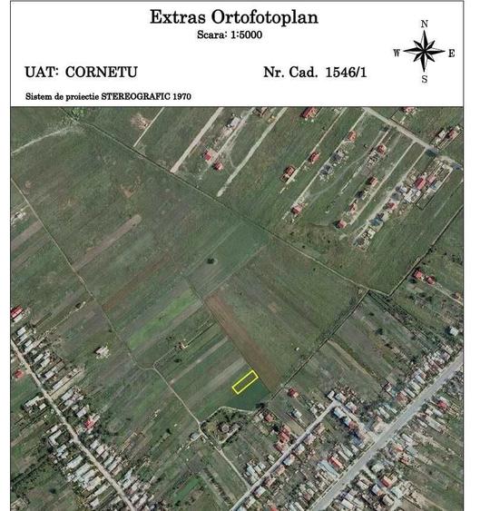 Teren 822 mp Cornetu, Ilfov extravilan lipit de intravilan, acte la zi, fara sarcini - 2