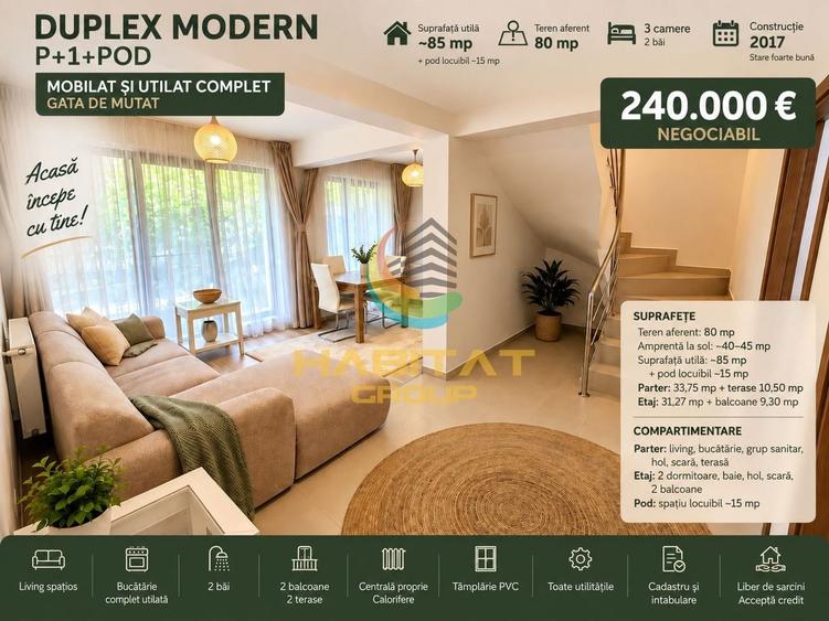 Duplex cu 3 camere cu Canalizare în Central