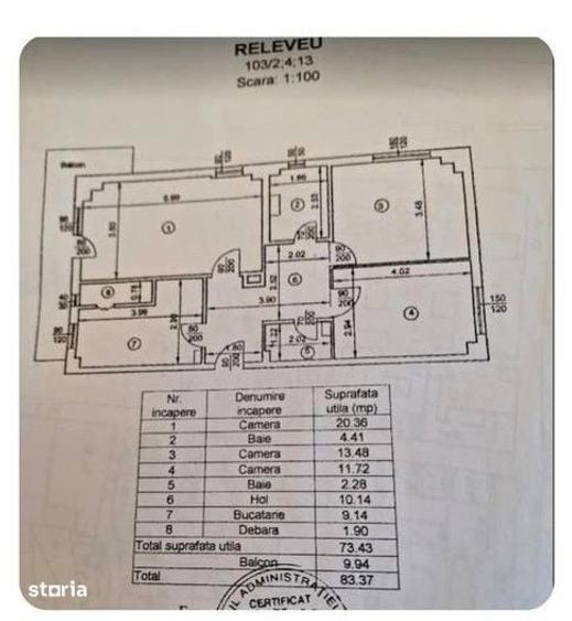Apartament cu 3 camere decomandat în Gară