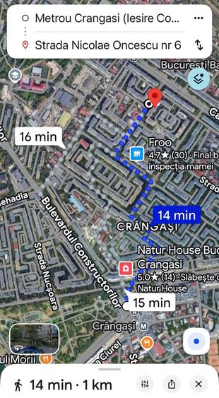 Apartament cu 2 camere decomandat în Crângași