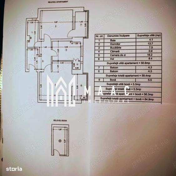 Apartament cu 2 camere decomandat în Mereșești