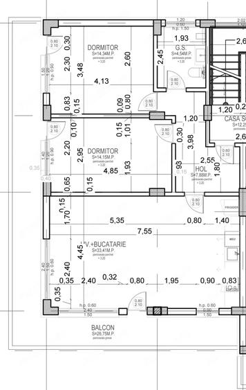 Apartament cu 3 camere semidecomandat în Cățelu